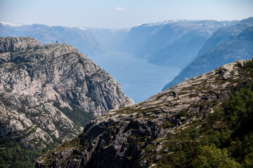 Panoramic view over beautiful Lysefjord, Norway