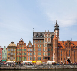 Obraz premium Side view on the historical building at the embarkment in Gdansk, Poland