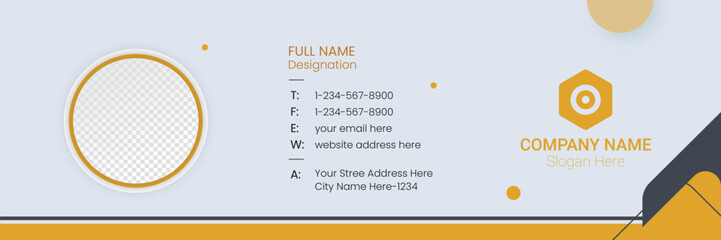 Minimal Corporate email signature template and social media cover design