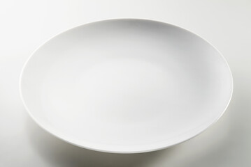 Empty elegant round white bowl isolated on white background