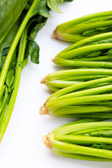 Fresh spinach on white background