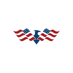 American Eagle logo design, Modern US eagle logo template.
