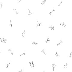 mathematical, physical, chemical formulas and expressions. scientific, educational background. Vector drawn by hand.