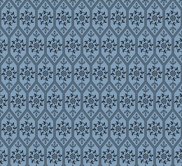 Seamless geometric square flowers pattern.