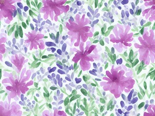 Seamless flower pattern created with generative ai technology