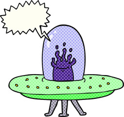 comic book speech bubble cartoon flying saucer