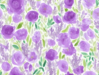 Seamless flower pattern created with generative ai technology