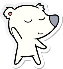Obraz premium sticker of a happy cartoon polar bear