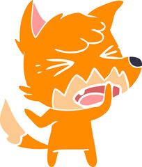 angry flat color style cartoon fox