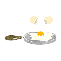 frying retro cartoon egg