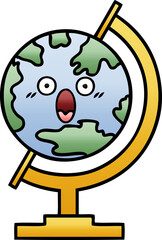 gradient shaded cartoon globe of the world