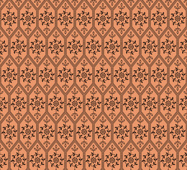 Seamless geometric square flowers pattern.