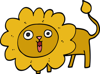 cartoon doodle happy lion