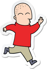 sticker of a cartoon man running