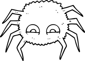 black and white cartoon spider