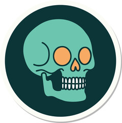 tattoo style sticker of a skull