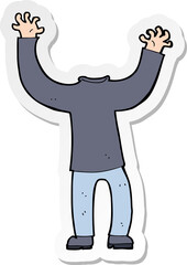 sticker of a cartoon headless body