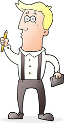 cartoon man with notebook