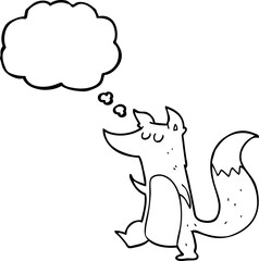 thought bubble cartoon little wolf
