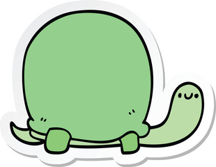 sticker of a cute cartoon tortoise