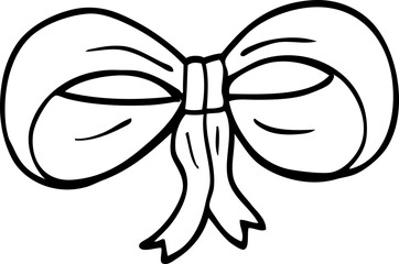 line drawing cartoon tied bow