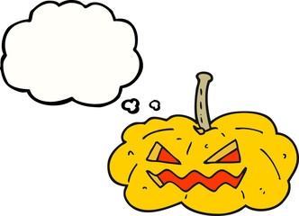 thought bubble cartoon halloween pumpkin