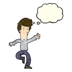 cartoon rushing man with thought bubble