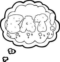 thought bubble cartoon fat symbol