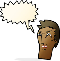 cartoon angry face with speech bubble