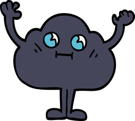 cartoon doodle dark cloud character