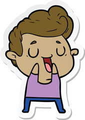 sticker of a happy cartoon man