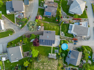 Aerial view of village in Switzerland