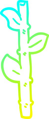cold gradient line drawing cartoon bamboo
