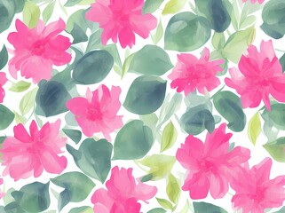 Seamless flower pattern created with generative ai technology