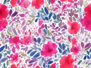 Seamless flower pattern created with generative ai technology