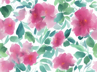 Seamless flower pattern created with generative ai technology
