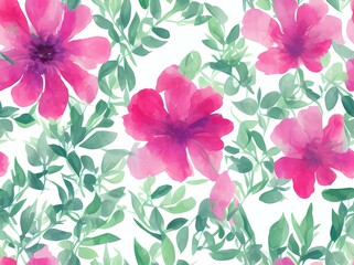 Seamless flower pattern created with generative ai technology