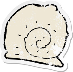 retro distressed sticker of a cartoon snail shell
