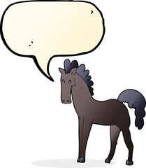 cartoon horse with speech bubble