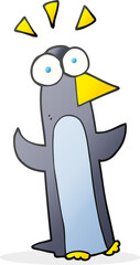 cartoon surprised penguin