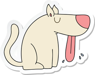 sticker of a quirky hand drawn cartoon dog