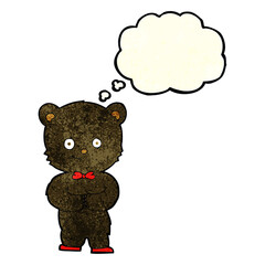 cartoon cute little bear with thought bubble