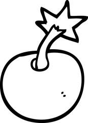 round line drawing cartoon bomb