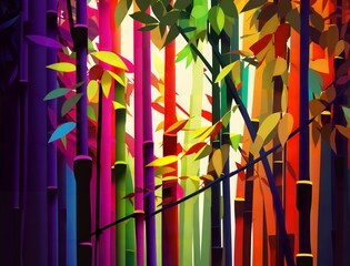 Colourful bamboo jungle