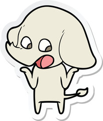 Obraz premium sticker of a cute cartoon elephant