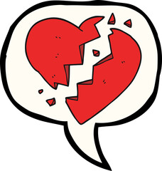 speech bubble cartoon broken heart