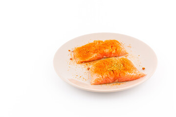 Two salomon isolated on white background