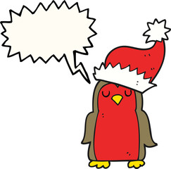 speech bubble cartoon christmas robin