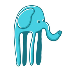 Elephant vector illustration in cartoon flat style isolated on white background.