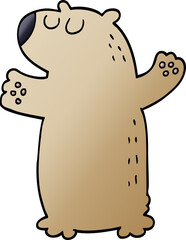 cartoon doodle bear standing
